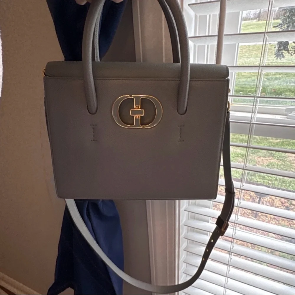 Dior Light Gray Leather Top-Handle Satchel with Gold CD Hardware - Picture 9 of 16